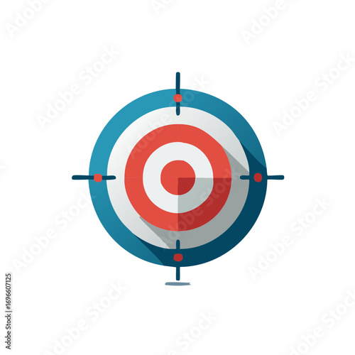 Target with Crosshair Vector Illustration Aim Focus Bullseye Success Achievement Goal Marketing Strategy Precision Accuracy Icon Design