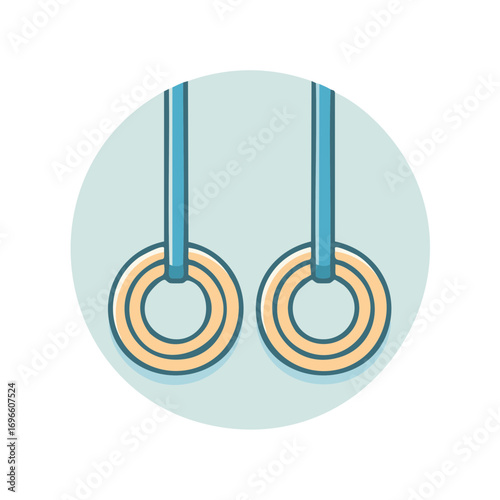 Stylized Illustration of Gymnastic Rings for Fitness Training