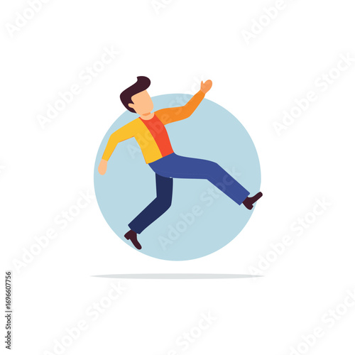 Cartoon Character Leaping with Dynamic Pose and Vivid Clothing