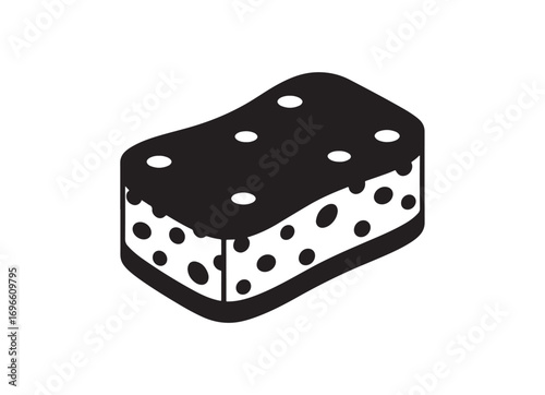 Hand drawn chocolate ice cream sandwich treat with sprinkle details