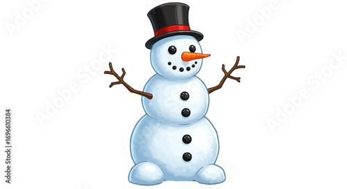 Festive snowman winter holiday snow frost christmas season cheerful decoration happy new year celebration on transparent background