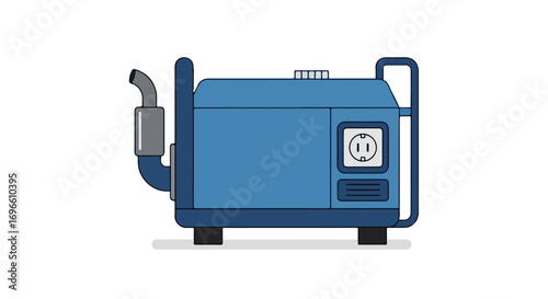 Illustrated portable generator for emergency power supply offering backup energy solutions in case of unexpected outage or disaster recovery power