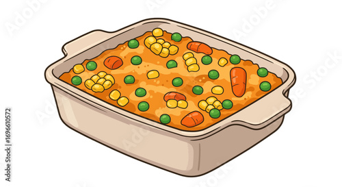 Tasty vegetable casserole food dish homemade dinner recipe vegetarian meal healthy eating nutritious cuisine on transparent background