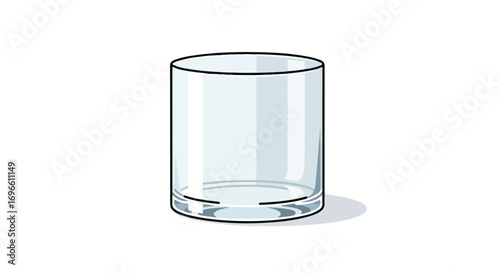 A Stylishly Outlined Glass Container on Clean White Background, Illustrative Presentation
