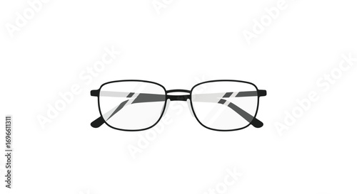 Vision Clarity: A Pair of Stylish Eyeglasses on Pristine White Backdrop Presenting Visual Aid and Modern Design Aesthetics