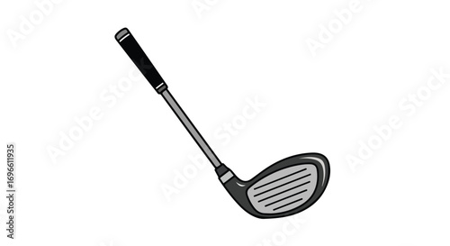 Stylized illustration of a golf club driver against a plain background designed for sports enthusiasm or golfing content