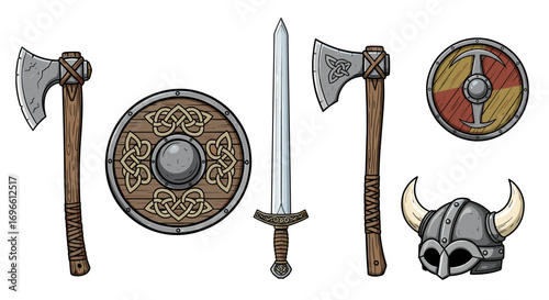 Viking Age Arsenal: Swords, Axes, Shields, and a Horned Helmet