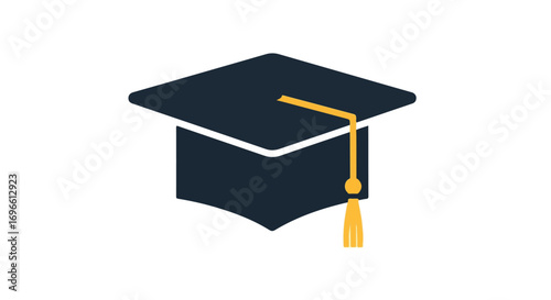 Minimalist Illustration of a Graduation Cap Highlighting Education and Academic Achievement Icons