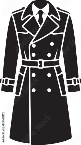 Classic Trench Coat Silhouette Stylish Outerwear Icon