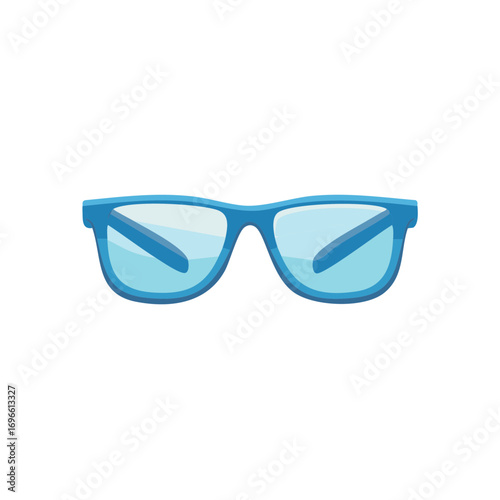 Blue Eyewear with Clear Lenses and Thick Frames