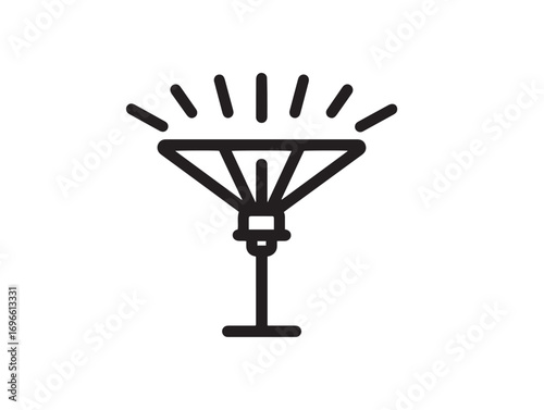 Efficient Lawn Irrigation Water Sprinkler Head Icon in Clean Vector Artwork