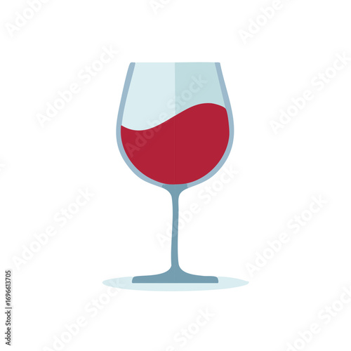 Elegant wine glass illustration with flowing red beverage for celebration, relaxation and sophistication