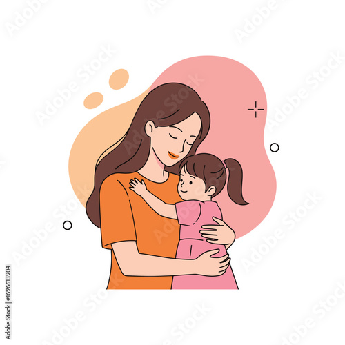 A tender moment between a mother and her young daughter sharing a loving embrace