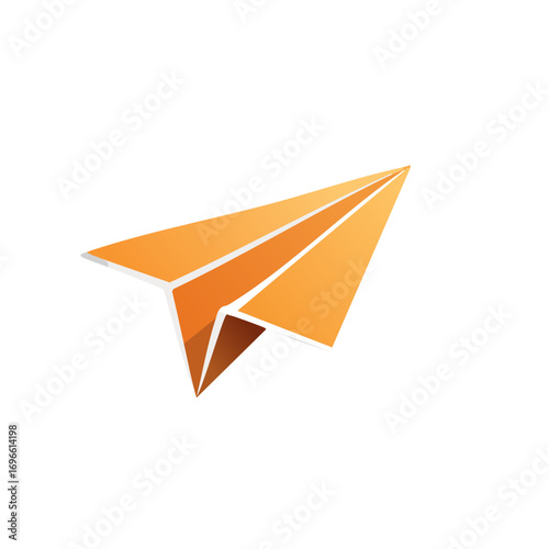 Wallpaper Mural Orange Paper Airplane Flying Forward Torontodigital.ca