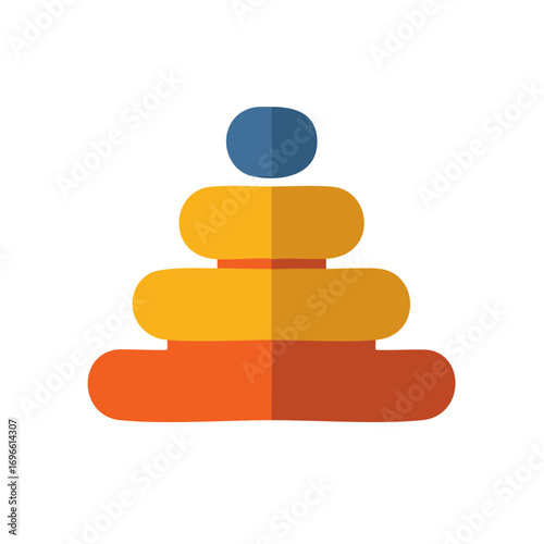 Colorful Children Stacking Toy Icon Illustration for Educational Play and Development