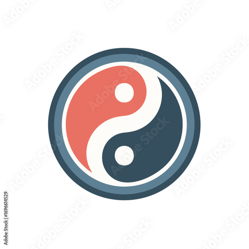 Yin Yang Symbol in a Circle - Balance Harmony Duality Philosophy