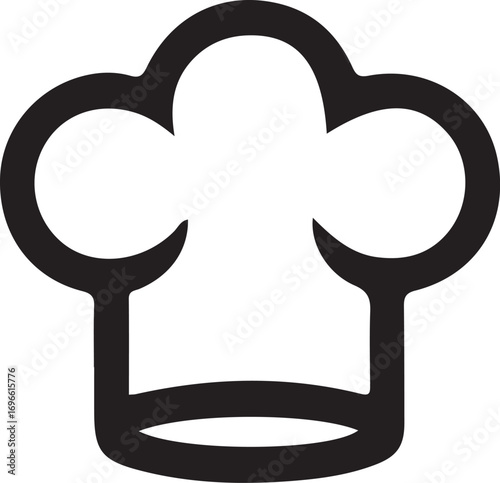 Chef hat line icon, a professional symbol of gastronomy and cuisine. Simple black outline of a cook's toque for restaurant and culinary arts concepts.