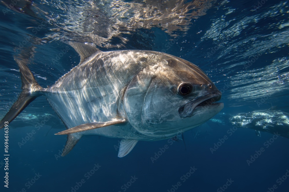 Fototapeta premium Permit Fish Swimming in the Blue Waters of the Ocean