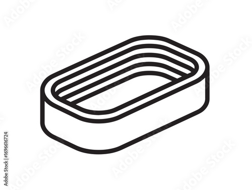 Durable Farm Water Trough Icon in Sleek Elegant Minimal Vector Line Artwork