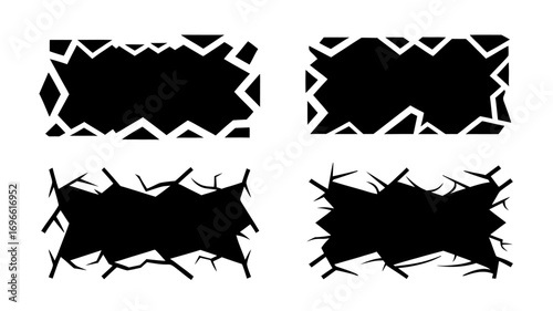 Dynamic Broken Glass Abstract silhouette