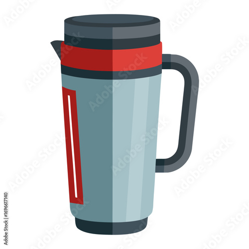 Stainless steel travel mug illustration for branding and design