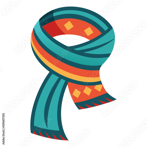 Stylish scarf vector illustration with trendy design elements