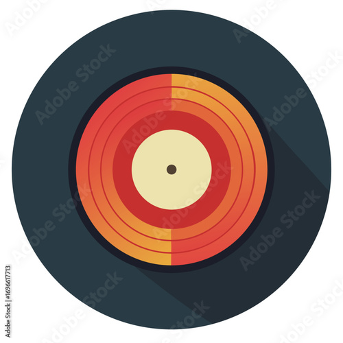 Retro vinyl record flat design vector art