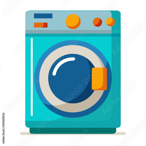 Modern flat design of a washing machine appliance