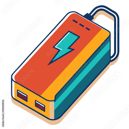 Modern portable power bank vector design