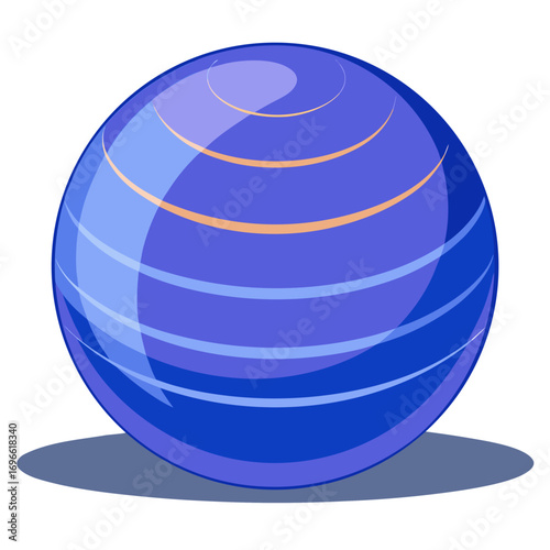 Simple vector illustration of a yoga ball on a white background