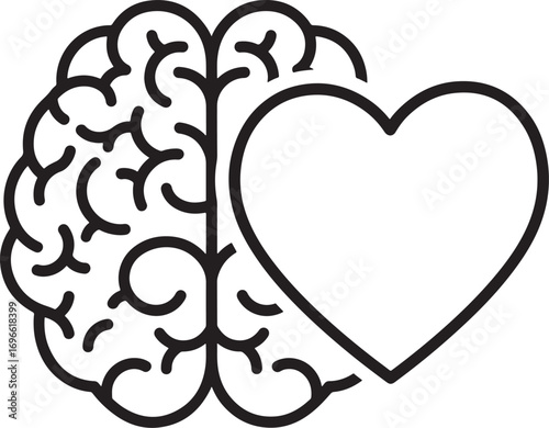 Heart and Brain Connection Symbolizing Emotional Intelligence and Balance Between Logic and Intuition