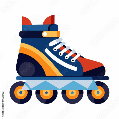 Flat vector illustration of rollerblades on a white background
