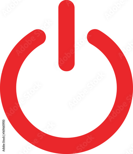 Red Power Button Symbol