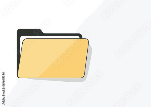 Digital Folder Icon on White Background