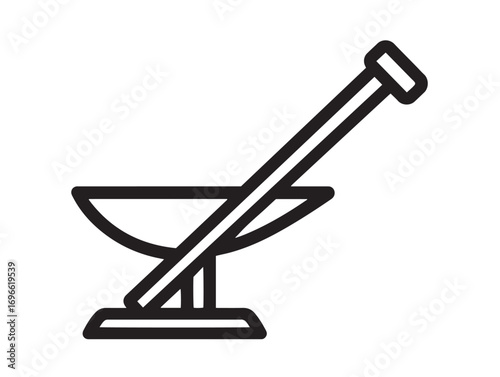 Durable Agricultural Windrow Turner Icon in Clear Elegant Vector Line Illustration