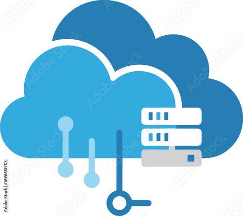 Cloud Computing and Data Storage Icon