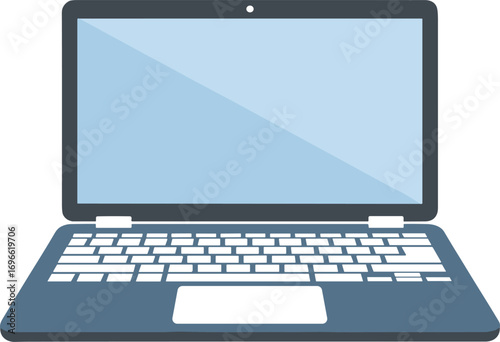Modern Laptop Computer Flat Design on White Background