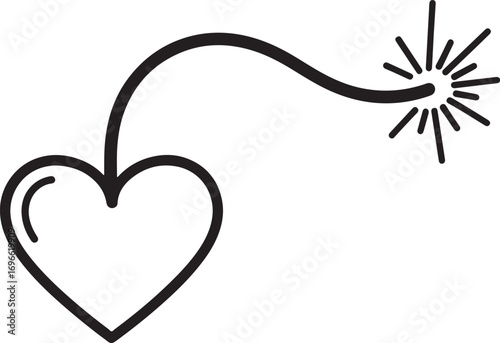 Heart bomb illustration exploding with love and passion in vector format available