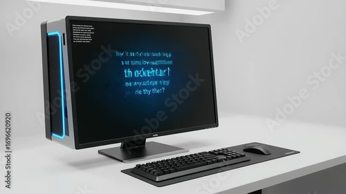 computer monitor and mouse