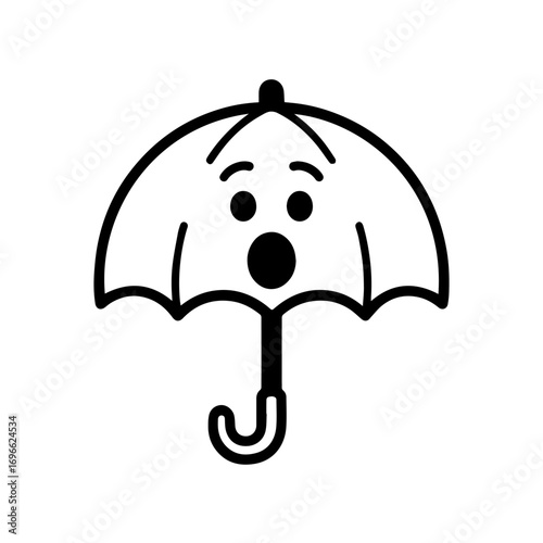 character emotion umbrella surprise vector on white background
Vector icon character with emotion