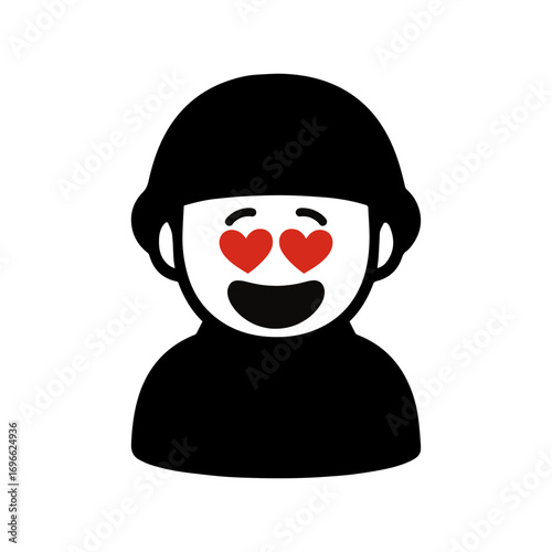 character emotion soldier love vector on white background
Vector icon character with emotion