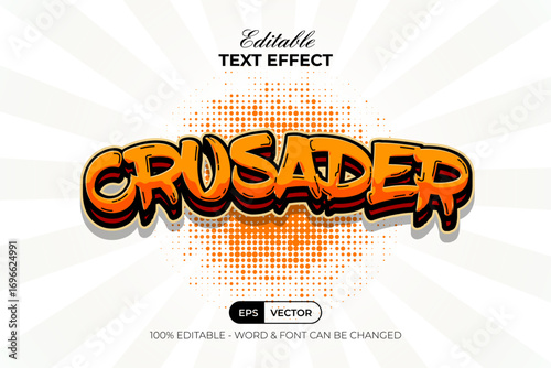 Crusader Text Effect Sticker Style. Editable Text Effect.