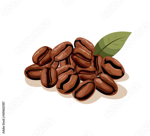 coffee beans set flat illustration