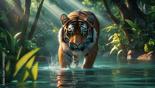 tiger in water