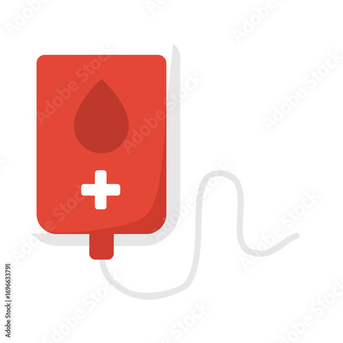 Blood Bag with Cross – Donation and Transfusion Icon