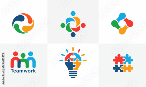 Collection of Colorful Teamwork and Collaboration Logos