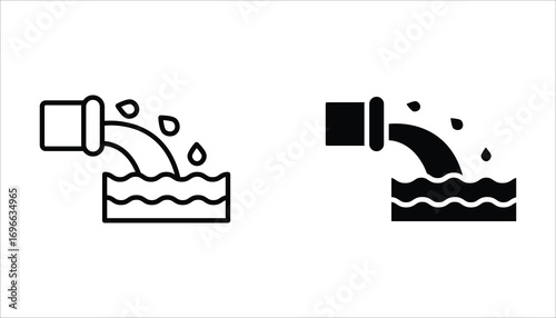 wastewater icon set, flat illustration of vector icon on white background.