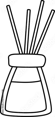 Aromatherapy Reed Difusser, Line Art Outline, essential oil, air freshener
