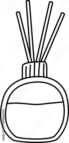 Aromatherapy Reed Difusser, Line Art Outline, essential oil, air freshener
