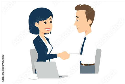 business woman and man